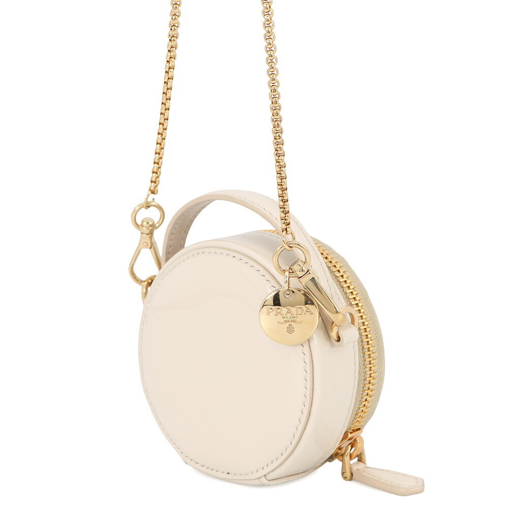 Prada Clutch Triangle Logo Chain Attached Bag